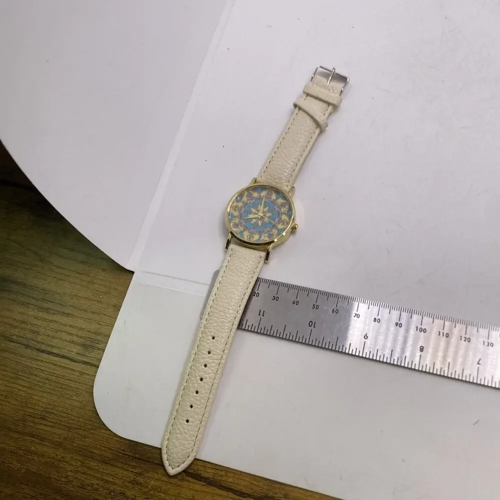 Womens Gold Tone Art Watch Works New Battery